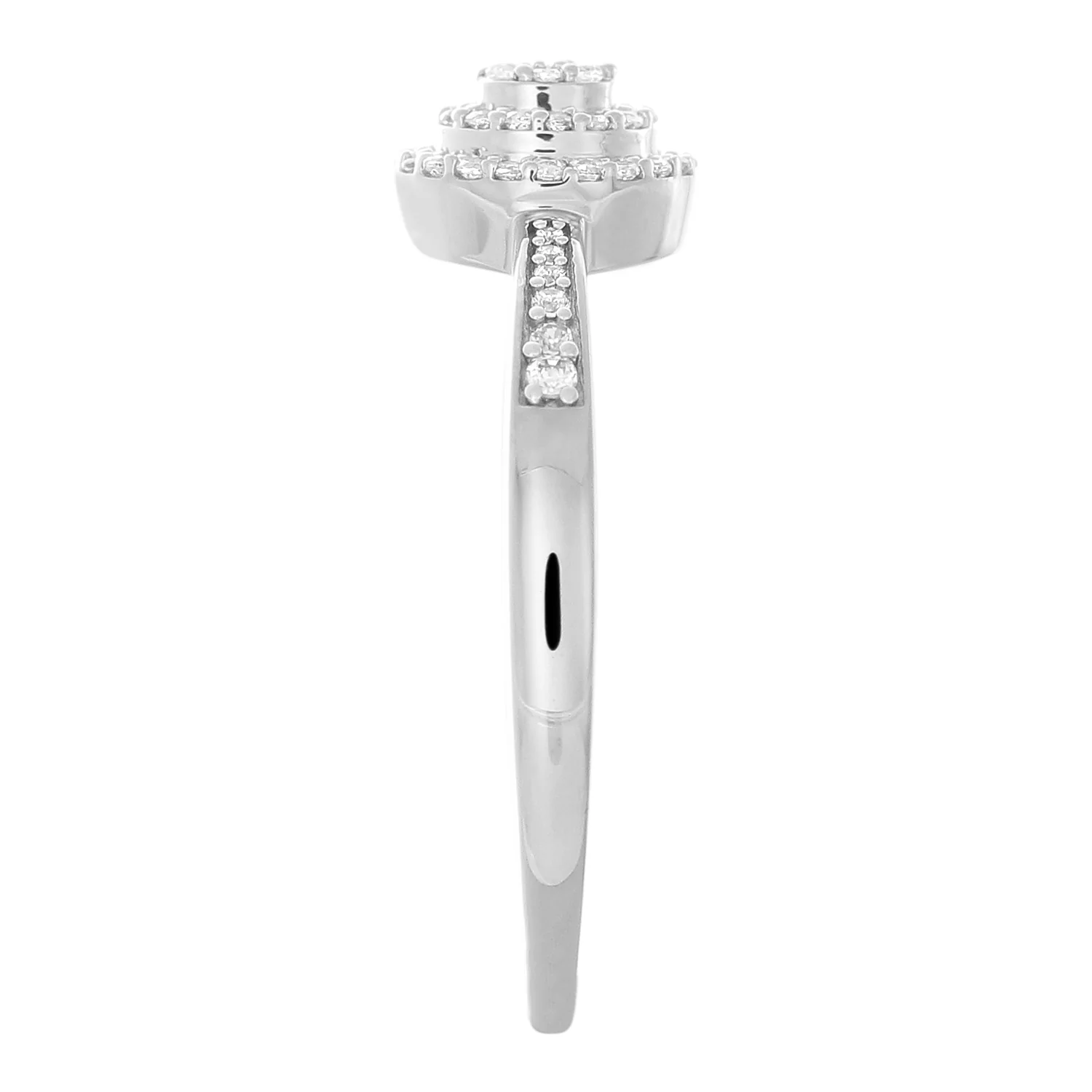 9ct White Gold 0.15 Carat Diamond Ring with 49 Brilliant Cut Diamonds - Image 3