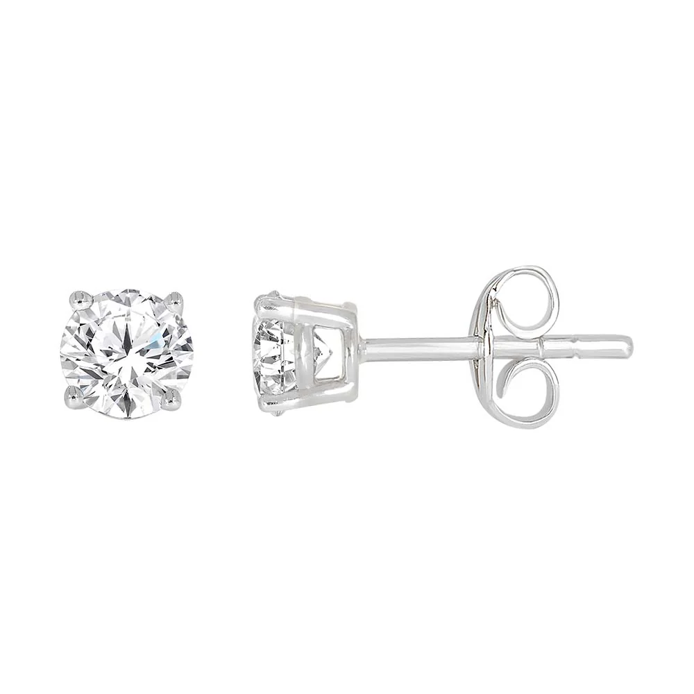 9ct White Gold 1/2 Carat Diamond Stud Earrings