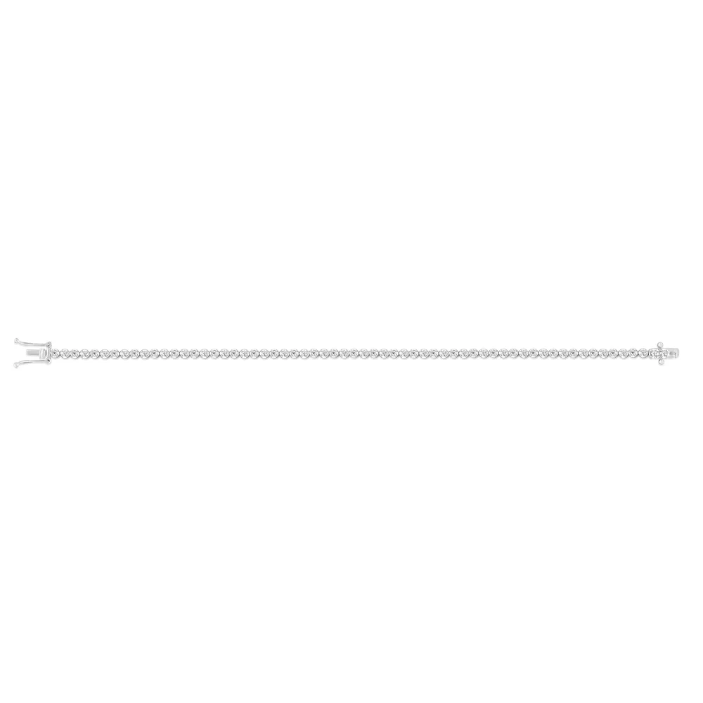 9ct White Gold 1.5 Carat Natural Diamond 18cm Bracelet - Image 2