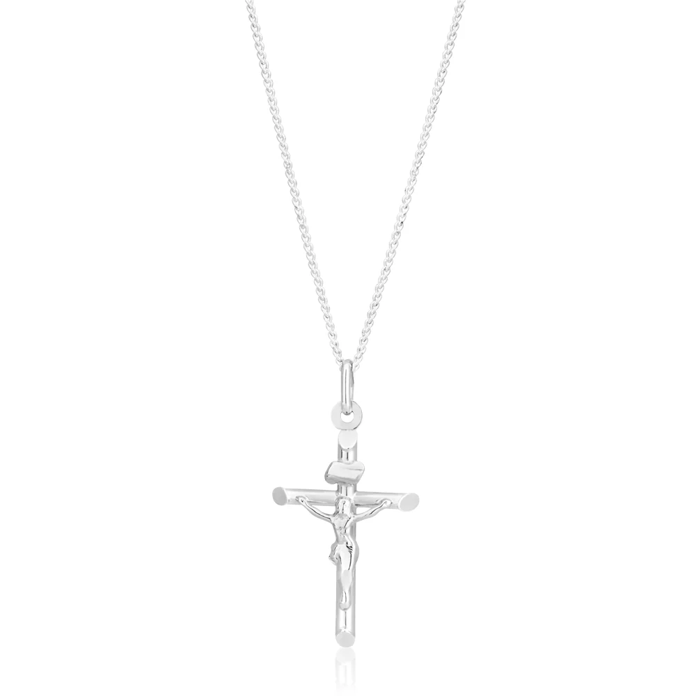 9ct White Gold 30mm Cross Pendant