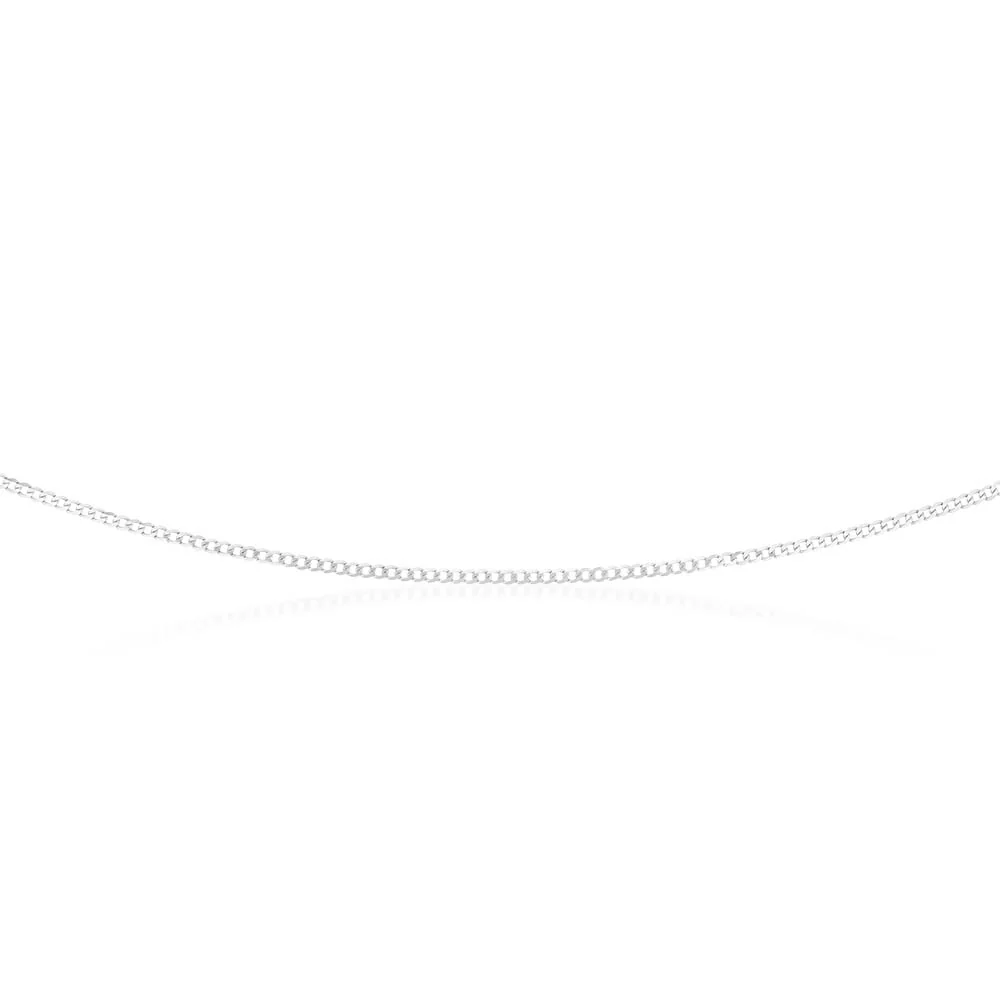 9ct White Gold 50 Gauge Tight Curb 51cm Chain - Image 2
