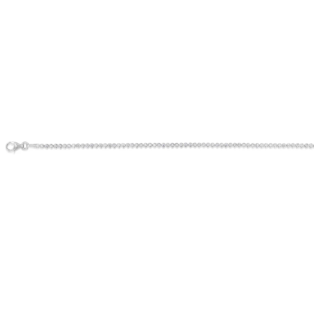 9ct White Gold Cubic Zirconia 19cm Fancy Bracelet - Image 2
