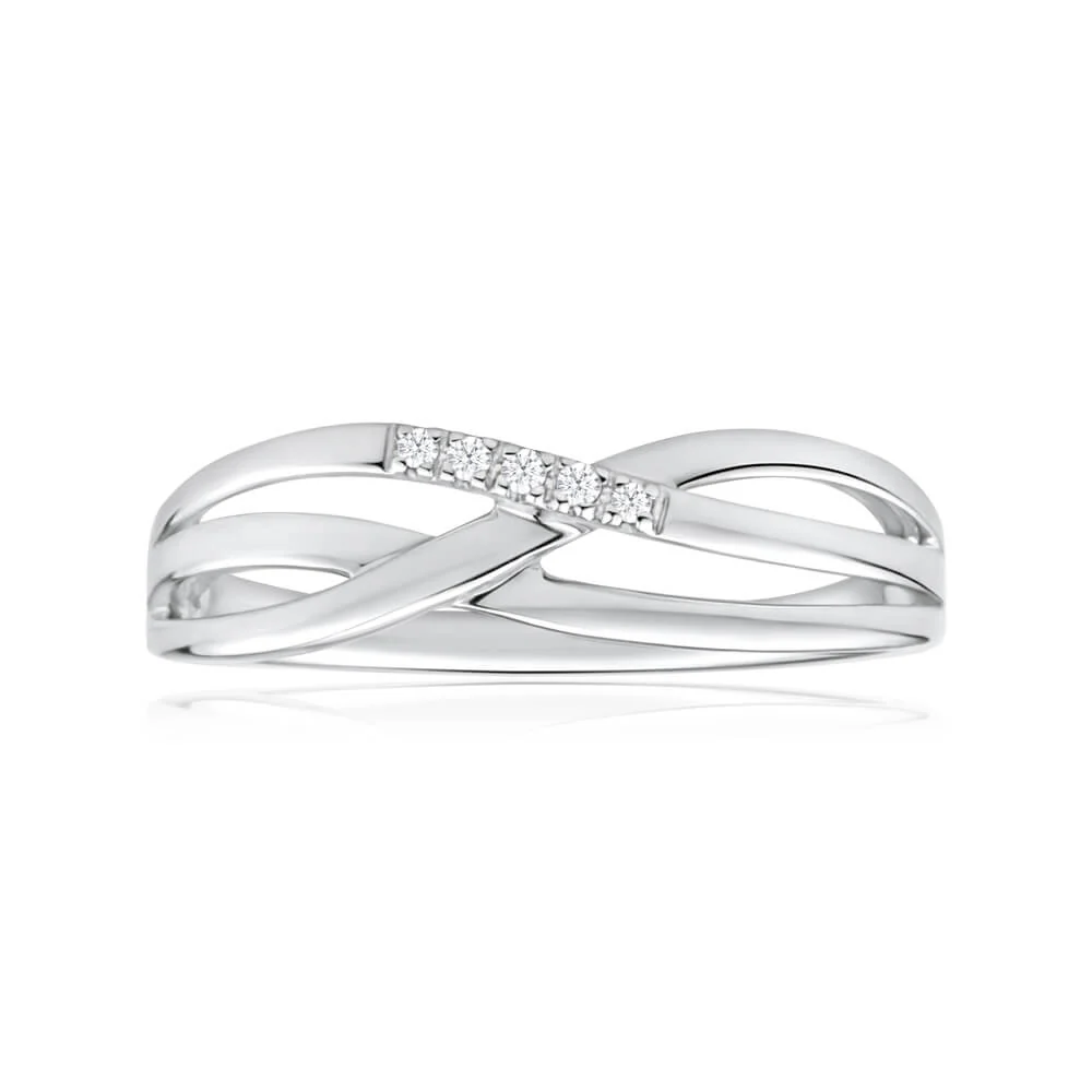 9ct White Gold Diamond Ring