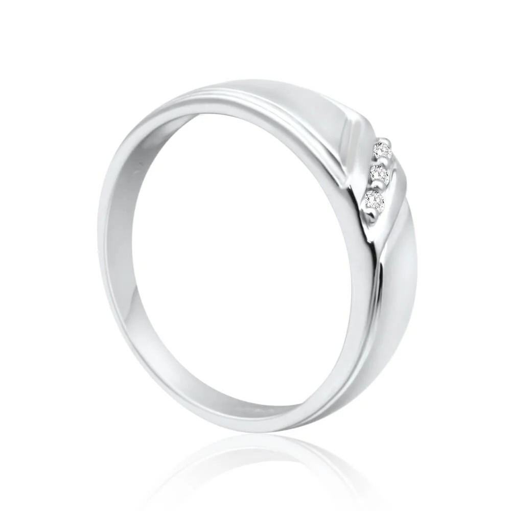 9ct White Gold Diamond Ring Set With 6 Points Diamonds - Image 2