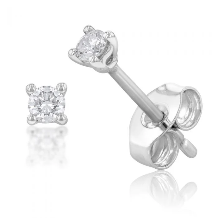 9ct White Gold Diamond Stud "Arabella" Earrings
