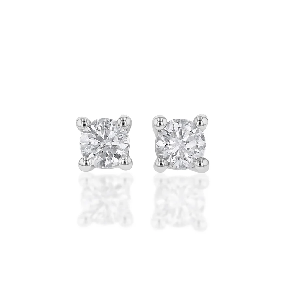 9ct White Gold Diamond Stud "Arabella" Earrings - Image 2