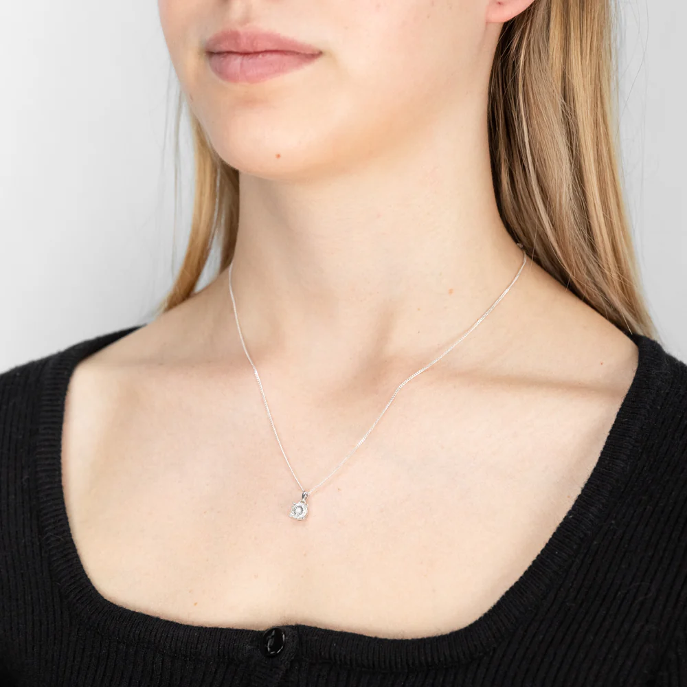 9ct White Gold Enticing Diamond Pendant - Image 2