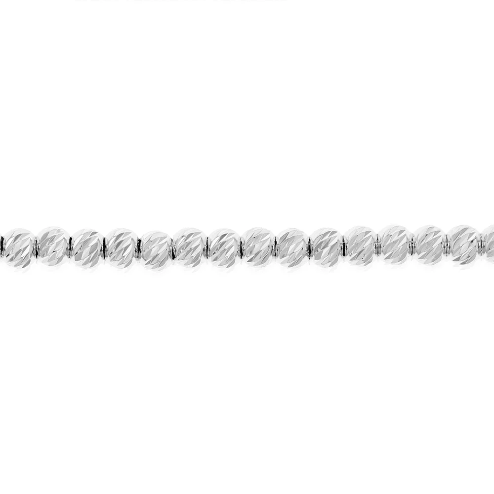9ct White Gold Fancy Beads Bracelet - Image 3