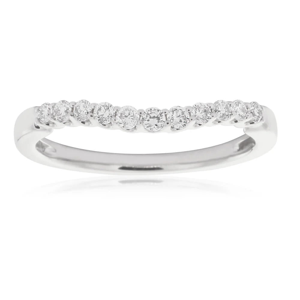 9ct White Gold Ring With 0.25 Carats Of Diamonds