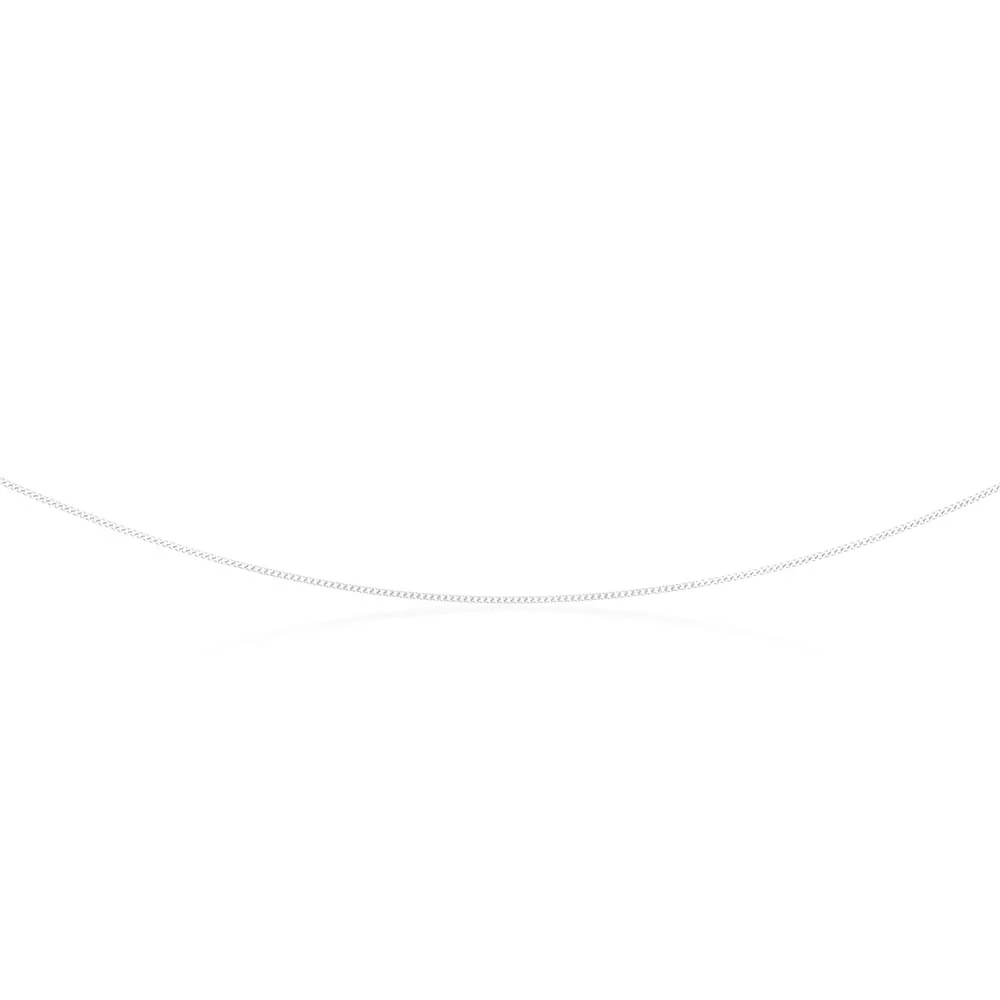 9ct White Solid Gold 40 Gauge Curb 51cm Chain - Image 2