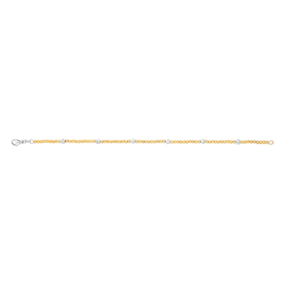 9ct Yellow And White Two-Tone Gold Fancy Beads Bracelet - Image 2