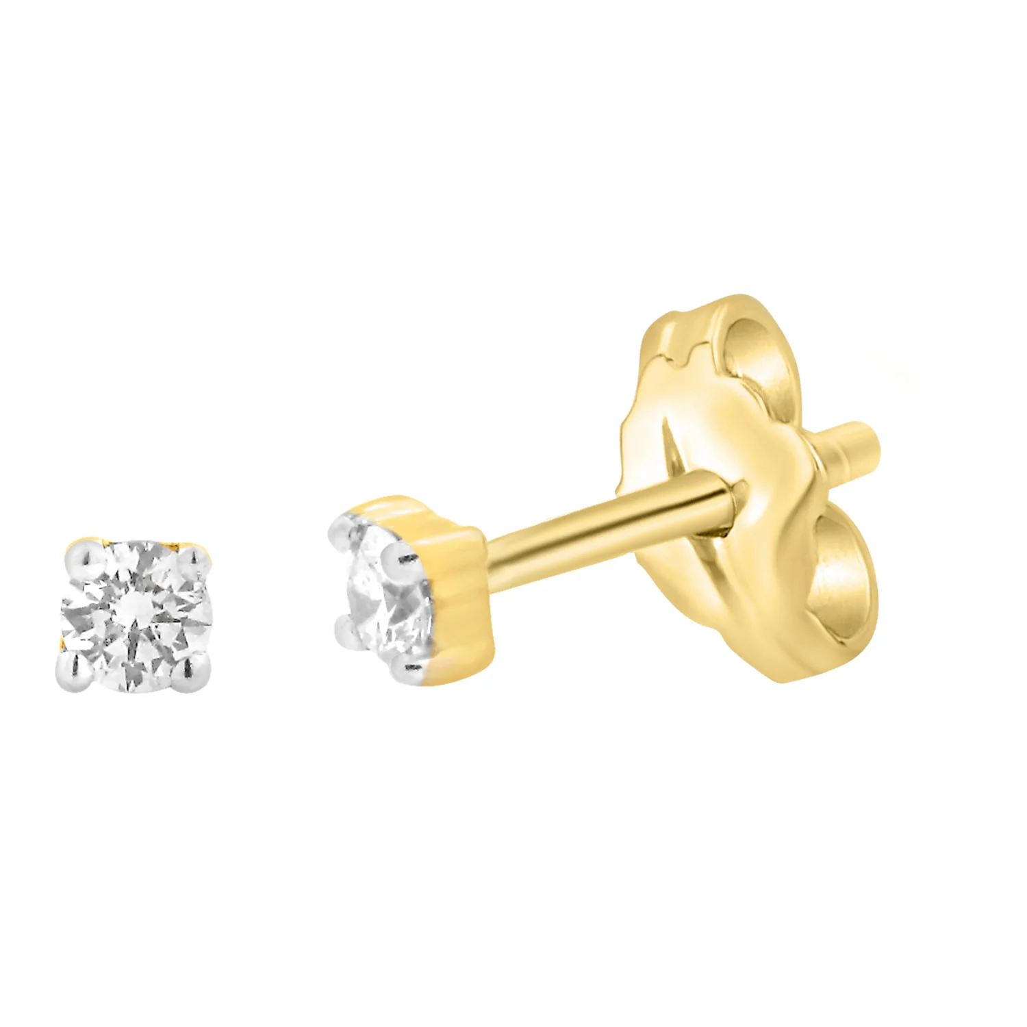 9ct Yellow Gold 0.05 Carat Diamond Stud Earrings