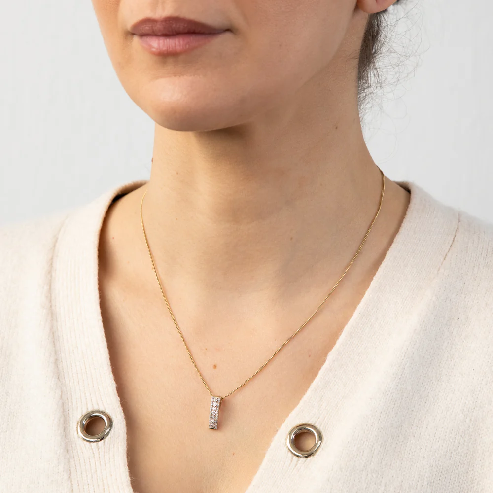 9ct Yellow Gold 0.15 Carat Diamond Pendant with 39 Brilliant Diamond on Bezel Setting - Image 2