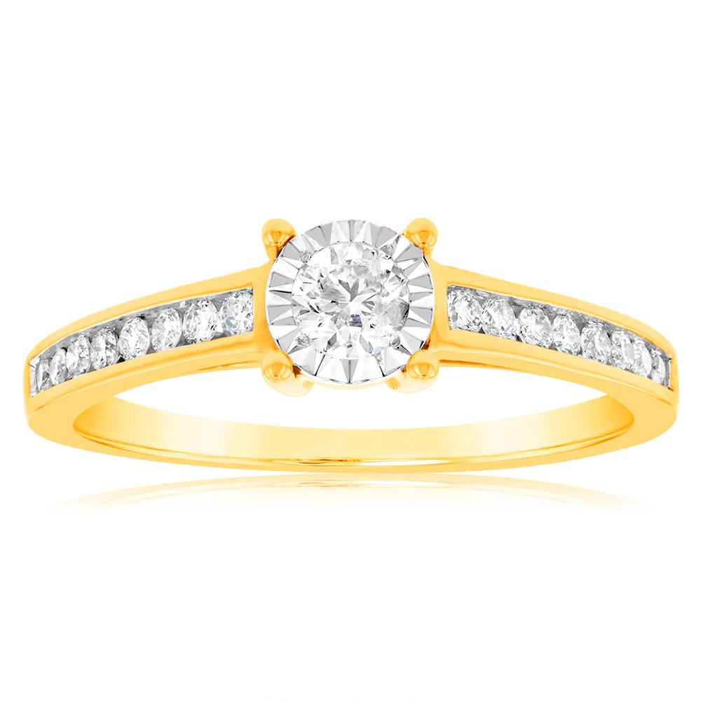 9ct Yellow Gold 0.30 Carat Diamond Solitaire Ring