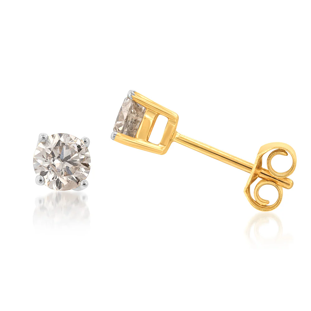 9ct Yellow Gold 0.70 Carat Diamond Stud