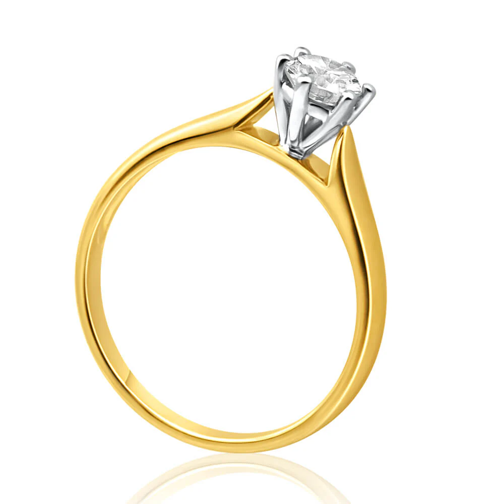 9ct Yellow Gold 1/2 Carat Diamond Solitaire Ring - Image 2