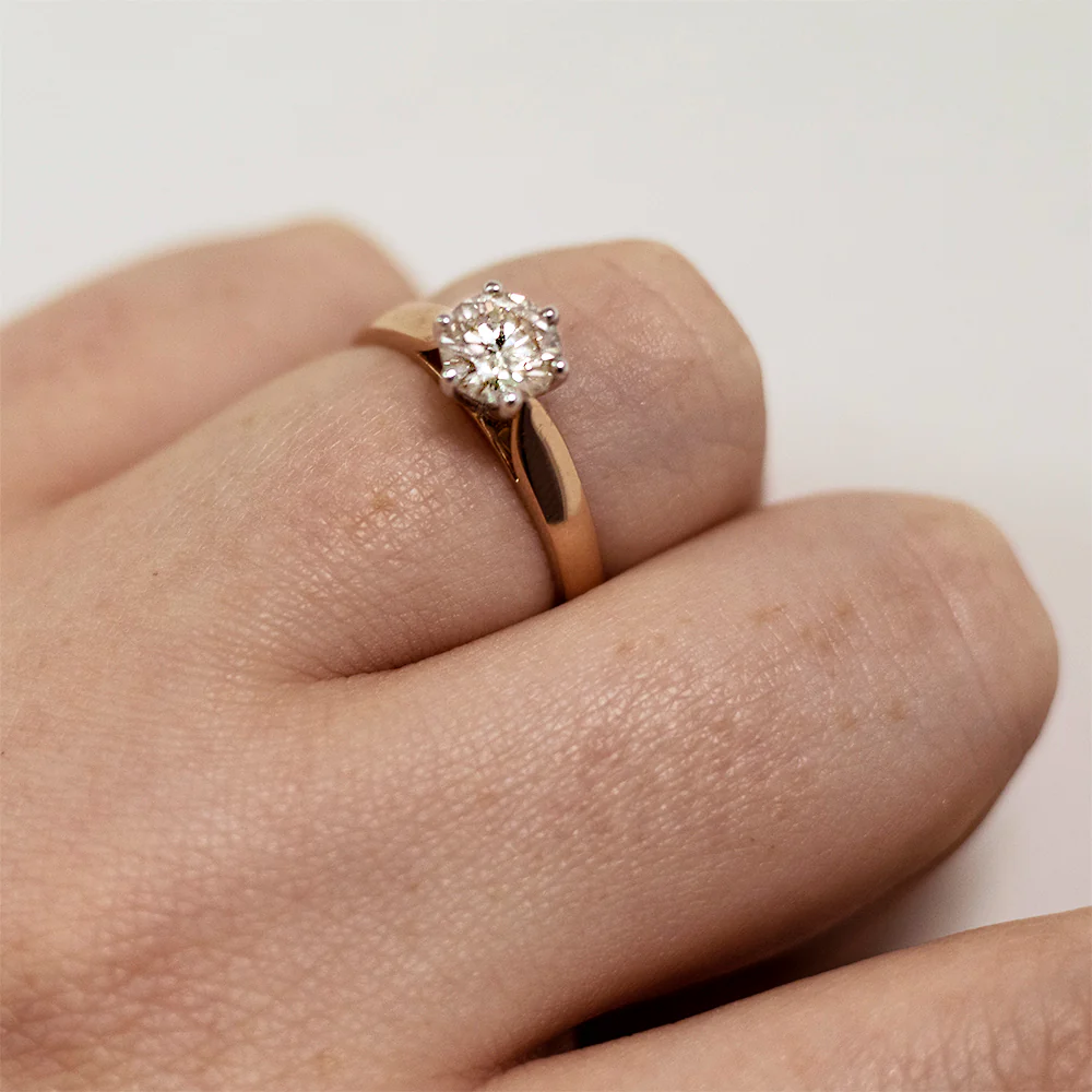 9ct Yellow Gold 1/2 Carat Diamond Solitaire Ring - Image 3
