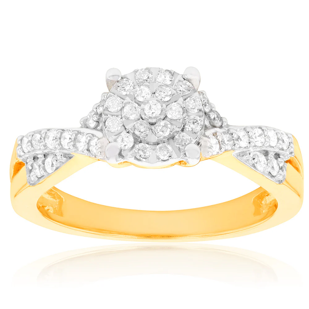 9ct Yellow Gold 1/3 Carat Diamond Ring