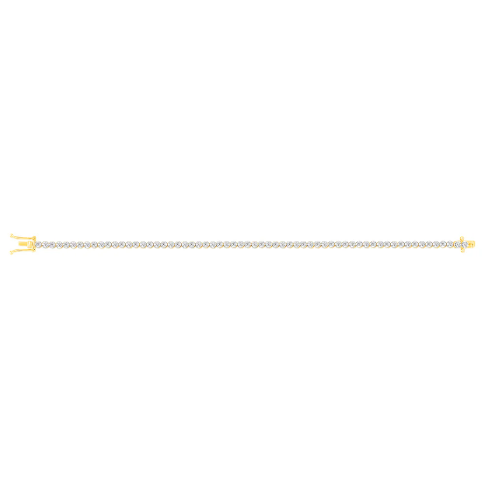 9ct Yellow Gold 1.5 Carat Natural Diamond 18cm Bracelet in - Image 2