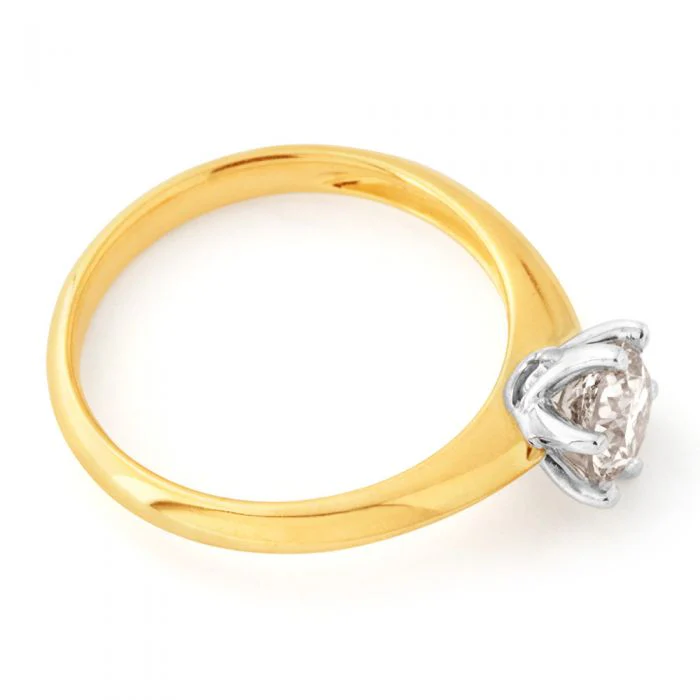 9ct Yellow Gold 1 Carat Australian Diamond Solitaire Ring - Image 2