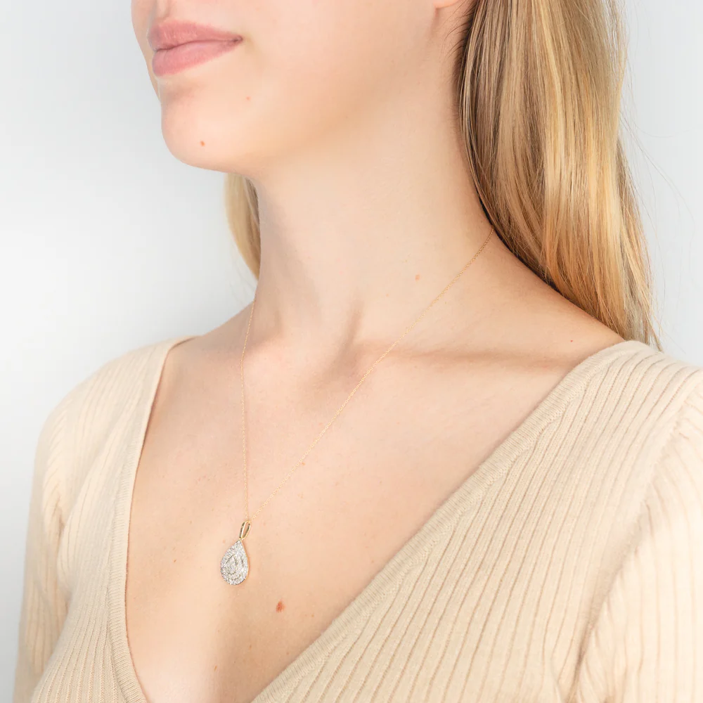 9ct Yellow Gold 1 Carat Diamond Pendant on 45cm Chain - Image 2