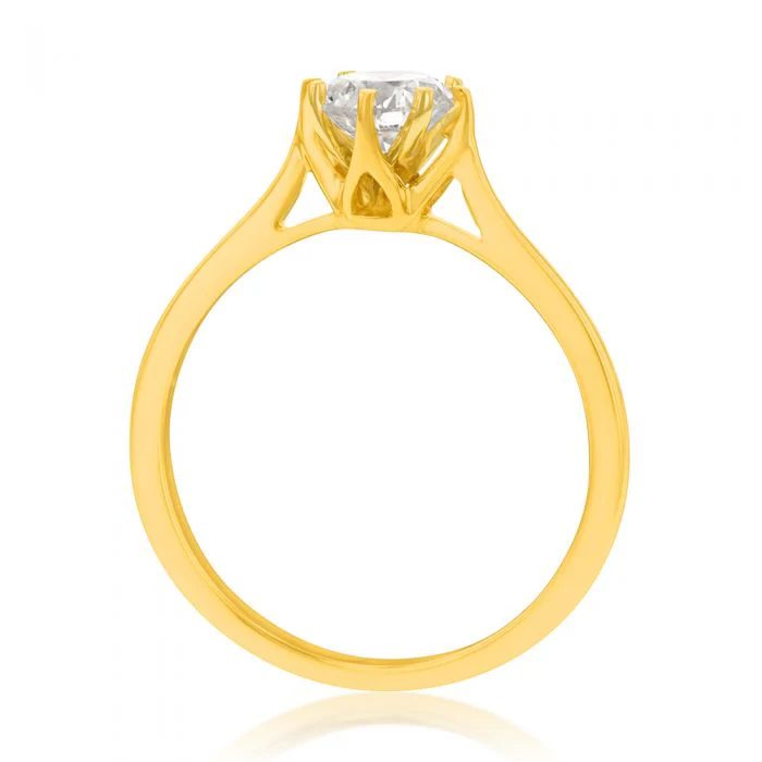 9ct Yellow Gold  1 Carat Diamond Solitaire Ring - Image 2