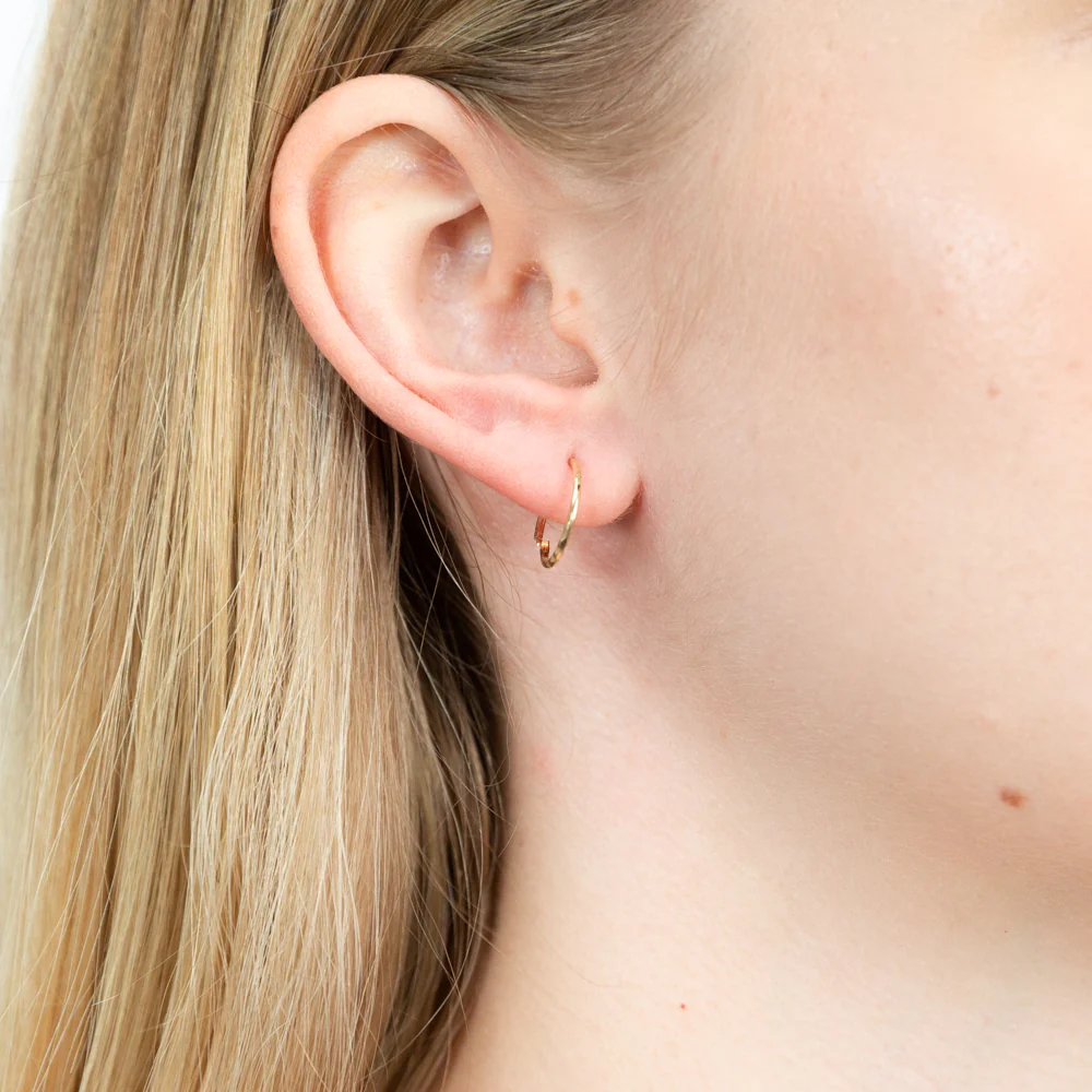 9ct Yellow Gold 10mm Faceted Sleepers Earrings - Image 2