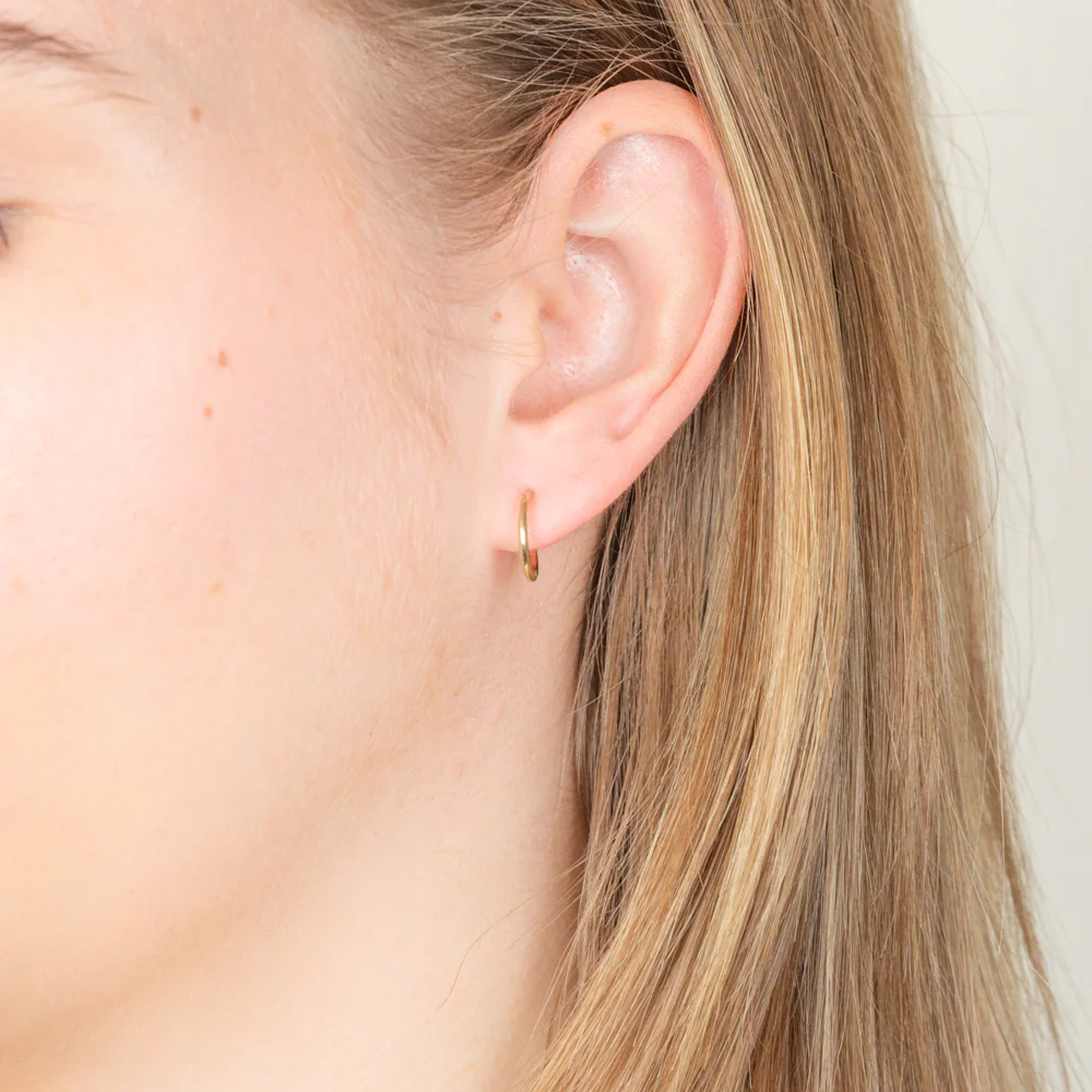 9ct Yellow Gold 10mm Sleeper Earrings - Image 2