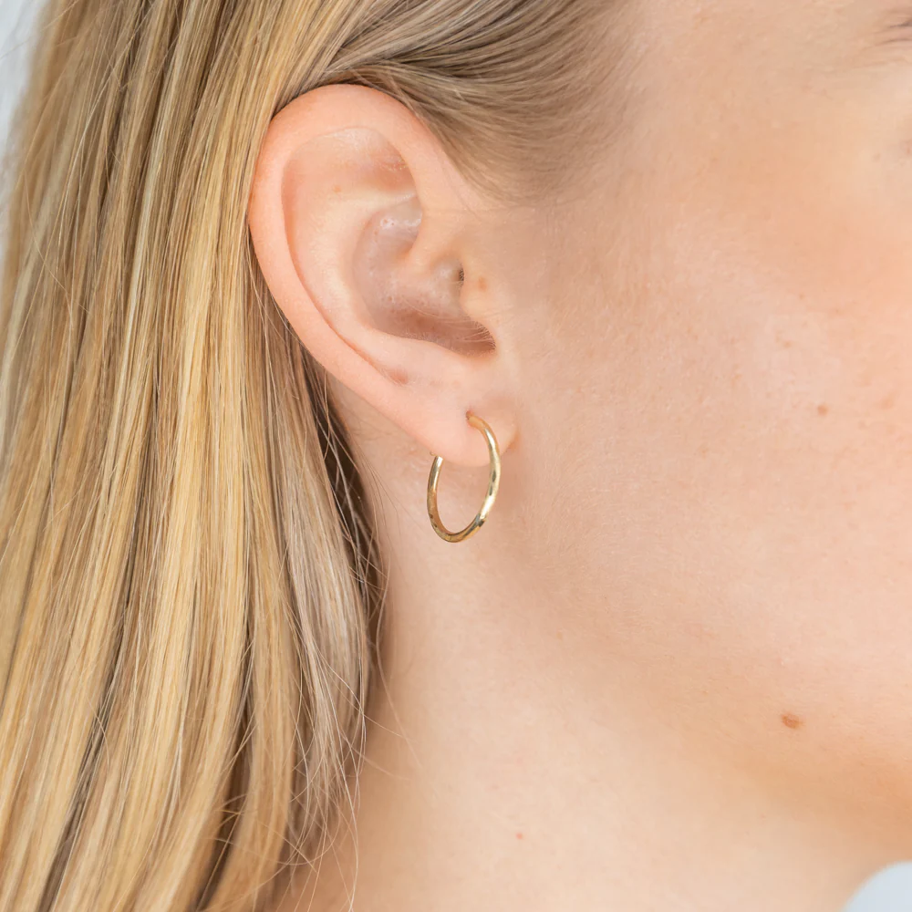 9ct Yellow Gold 13mm Hoop Earrings - Image 2