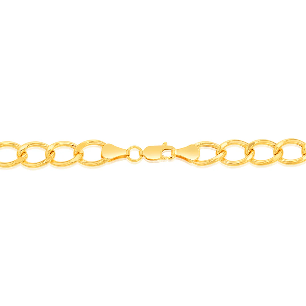 9ct Yellow Gold 150 Gauge Open Curb 50cm Chain - Image 4