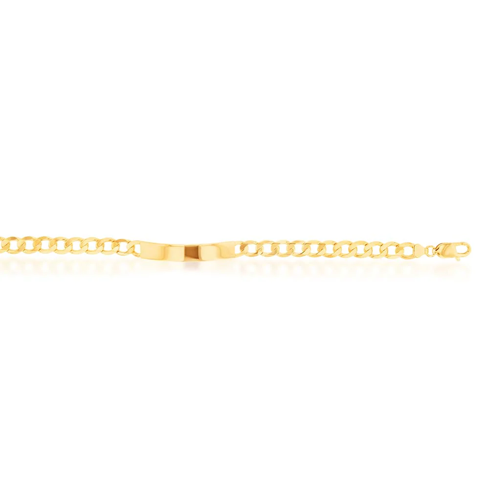 9ct Yellow Gold 190 Guage Curb ID Bracelet 21cm - Image 2