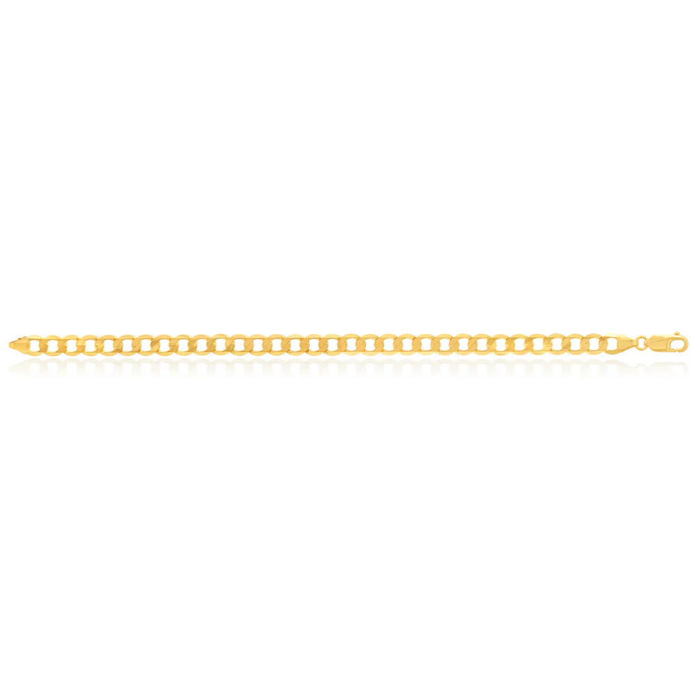 9ct Yellow Gold 21cm Curb Bracelet - Image 2