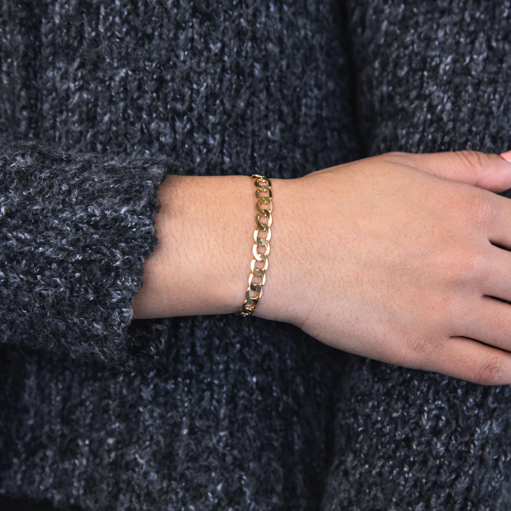 9ct Yellow Gold 21cm Curb Bracelet - Image 3