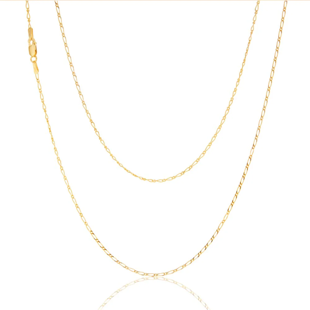 9ct Yellow Gold 40 Gauge 1:1 Figaro 51cm Chain