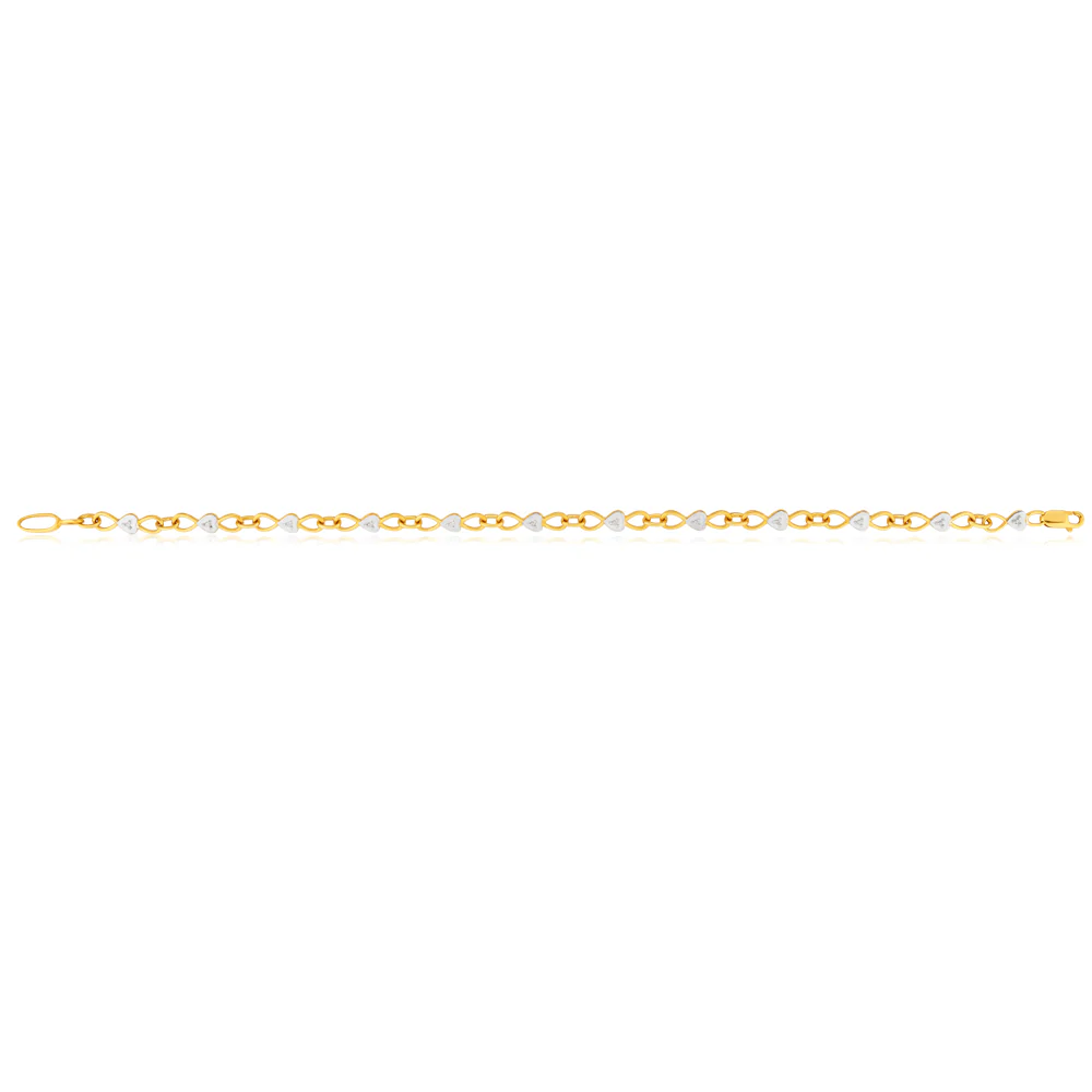 9ct Yellow Gold 5 Points Diamond Bracelet