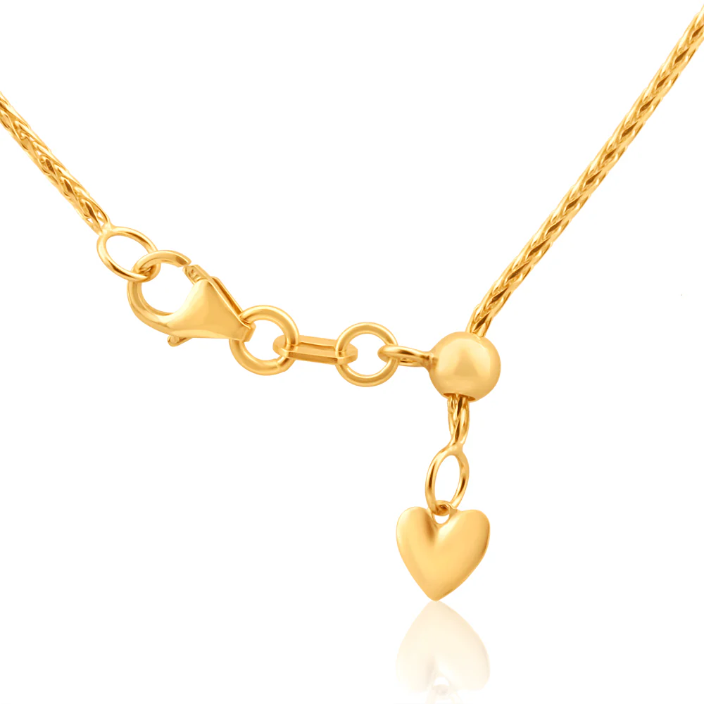 9ct Yellow Gold 50cm Wheat Chain 30 Gauge with Extender - Image 2