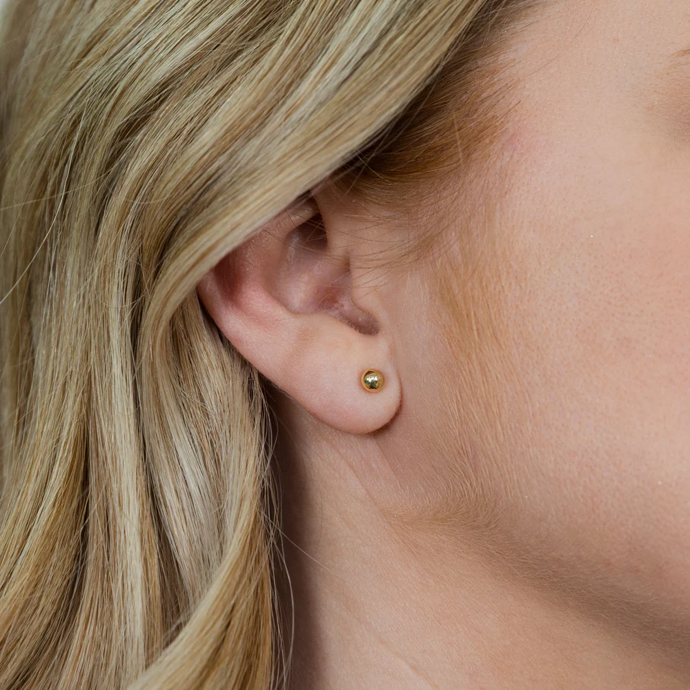 9ct Yellow Gold 5mm Ball Stud Earrings - Image 2