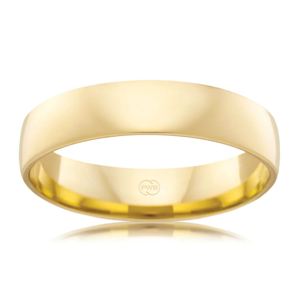 9ct Yellow Gold 5mm Classic Barrel Ezi Fit. Size Z