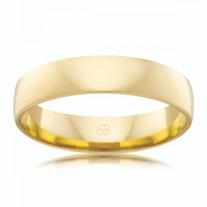 9ct Yellow Gold 5mm Classic Barrel Ezi Fit. Size Z - Image 2
