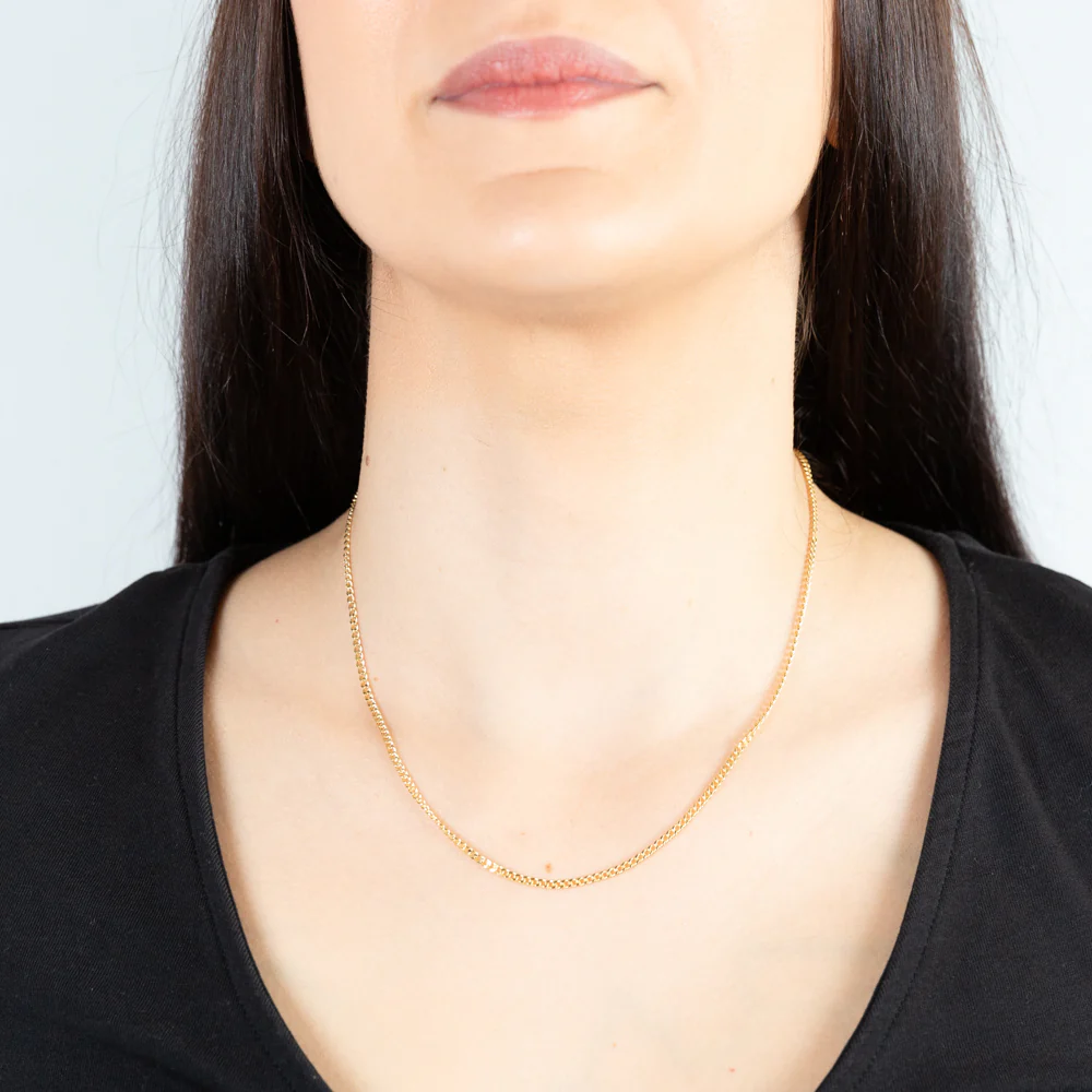 9ct Yellow Gold 60 Gauge Curb 45cm Chain - Image 3