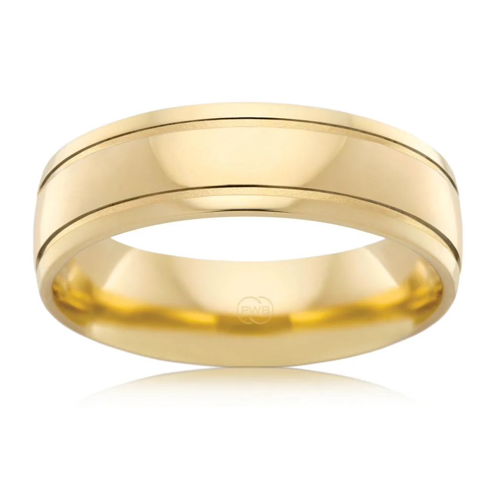 9ct Yellow Gold 6mm Half Round Ring Size U