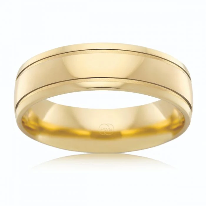 9ct Yellow Gold 6mm Half Round Ring Size U - Image 2