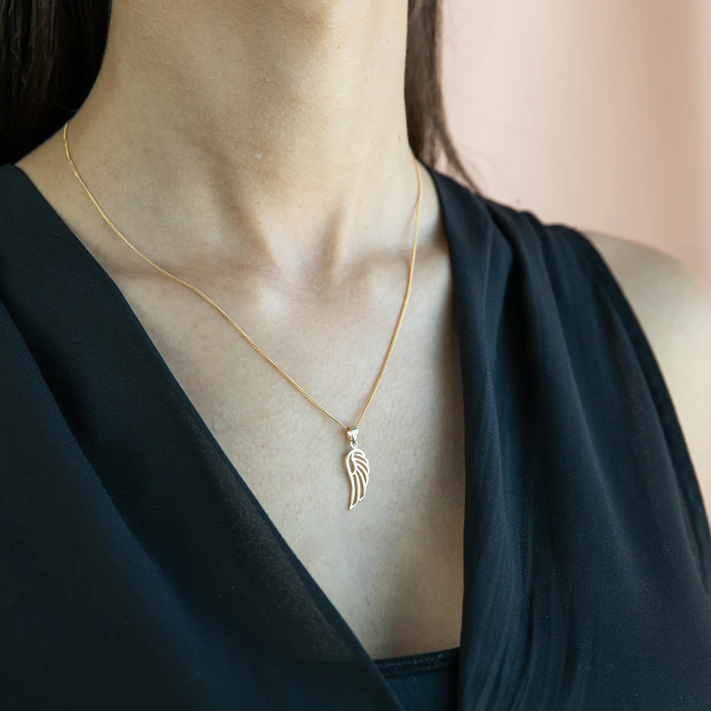 9ct Yellow Gold Angel Wing Pendant - Image 2