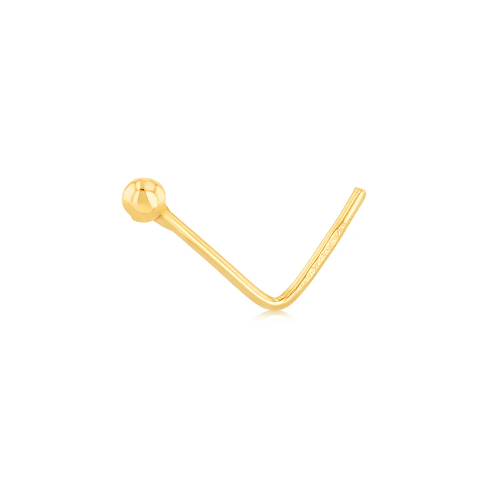 9ct Yellow Gold Ball Nose Piercing Stud
