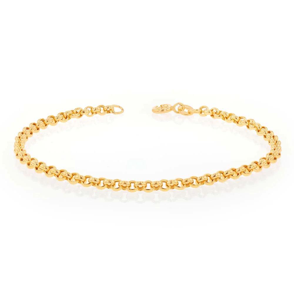 9ct Yellow Gold Belcher 19cm Bracelet