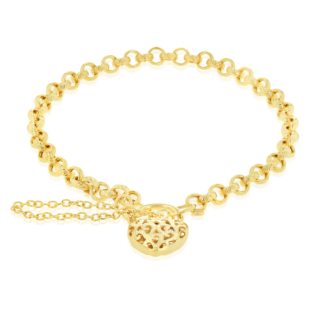9ct Yellow Gold Belcher Hollow 19cm Bracelet