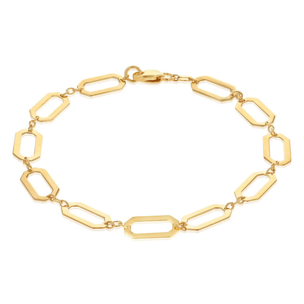 9ct Yellow Gold Cheval Link Bracelet