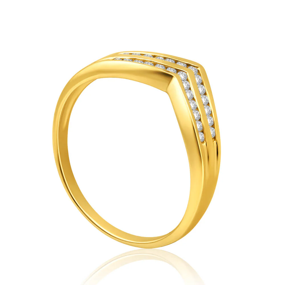 9ct Yellow Gold Classic Diamond Ring - Image 2