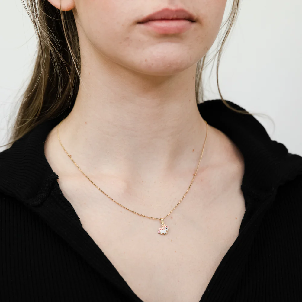9ct Yellow Gold Coloured Unicorn Pendant - Image 2
