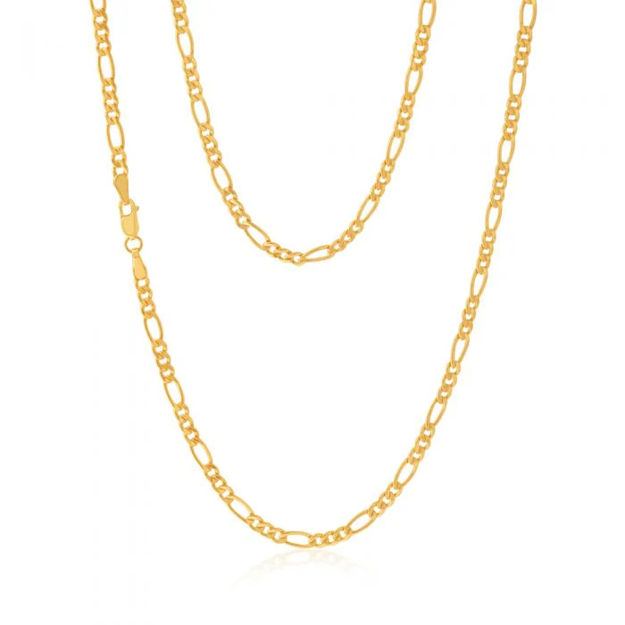 9ct Yellow Gold Copper Filled 50cm Figaro Chain